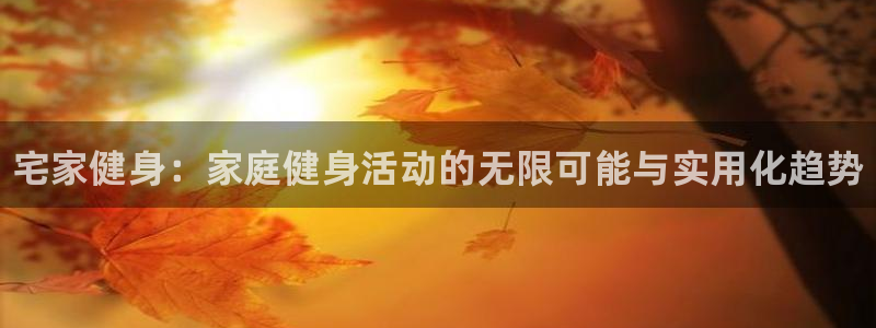 米兰体育登录：宅家健身：家庭健身活动的无限可能与实用化趋势